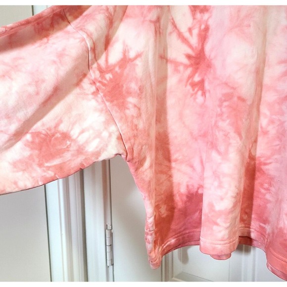 Rebecca Minkoff Rosie SweatshirtSize XL Tie-Dye Pink Pullover Balloon Sleeves - Picture 7 of 13